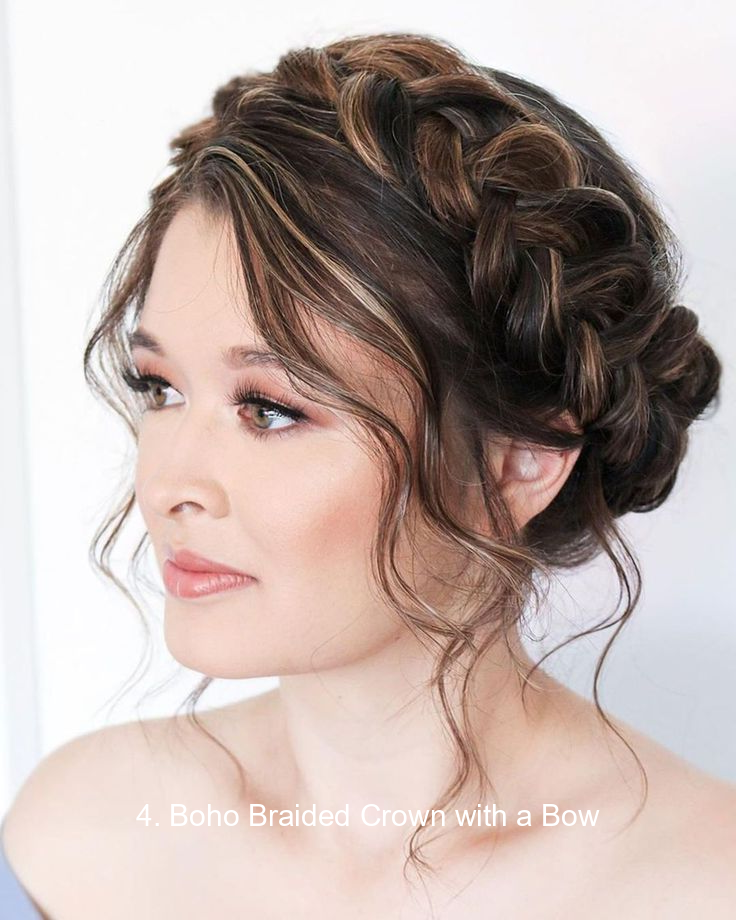 4. Boho Braided Crown with a Bow